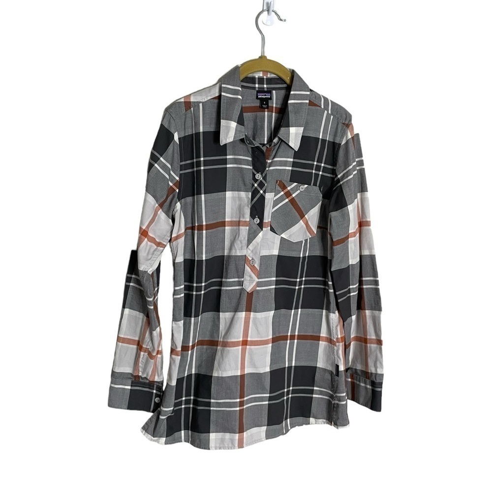 Patagonia Gray Plaid Button Down Shirt Small